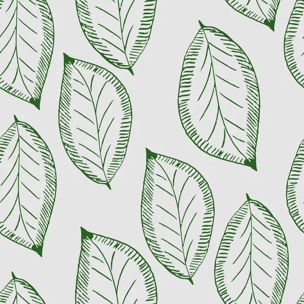 Seamless pattern with leaves plants — Stock Photo, Image