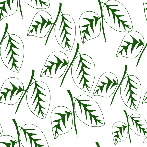 Modèle sans couture avec des plantes de feuilles — Image vectorielle