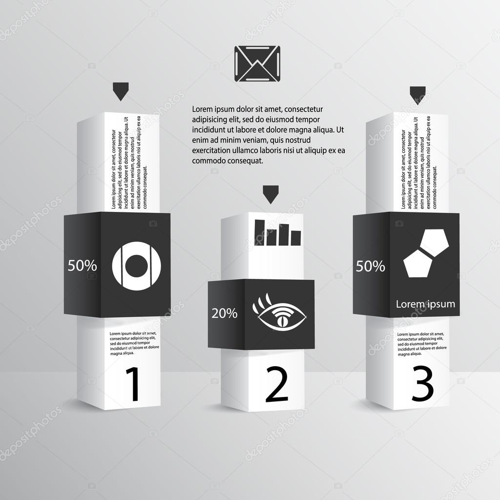 3d business pillars vector template