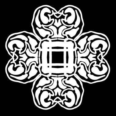 Süsleme soyut, desen kalıp, tasarım, dekorasyon öğesi, vektör çizim kesilmiş