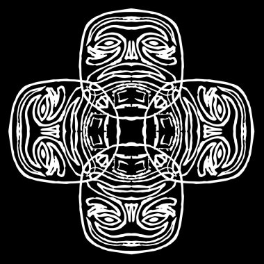 Süsleme soyut, desen kalıp, tasarım, dekorasyon öğesi, vektör çizim kesilmiş