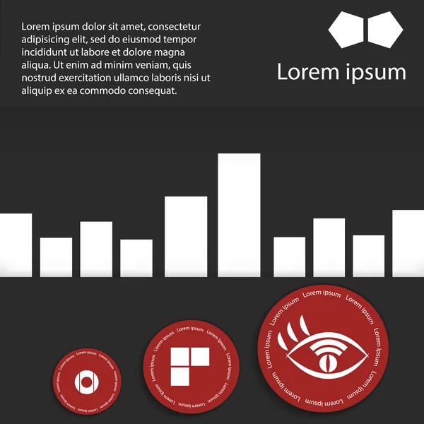 Infographics diagram met cirkels en plaats voor uw tekst — Stockvector