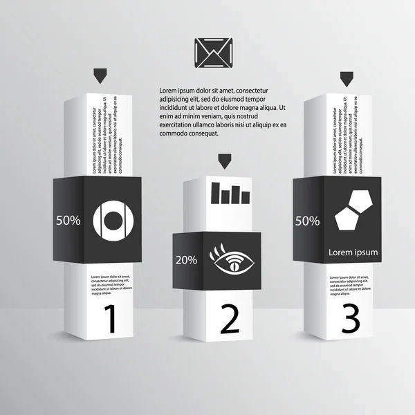 Infographics bloklar halinde faiz ile