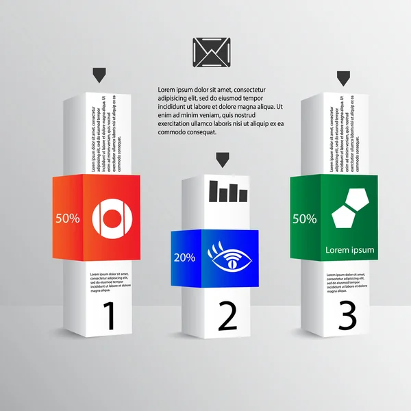 Infographics bloklar halinde faiz ile