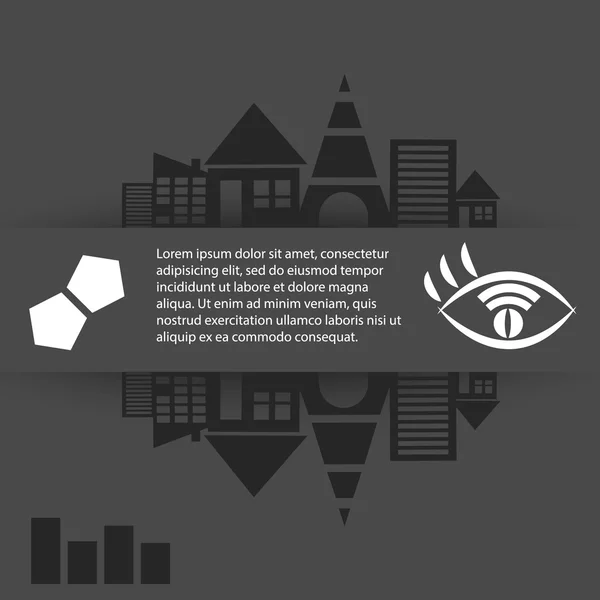 Città in stile infografico secolo. Case e carte . — Vettoriale Stock