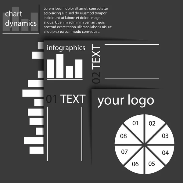 Infographic-stijl diagram. Blokken met belangstelling — Stockvector