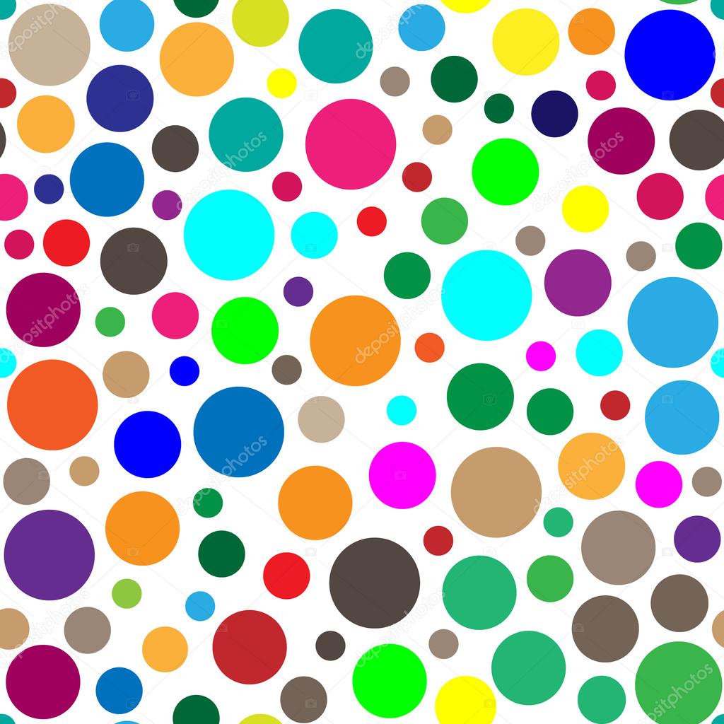 Seamless pattern of colored circles of different sizes