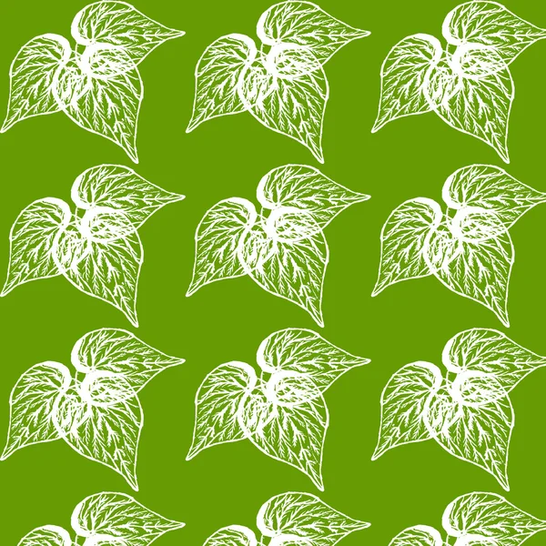 Nahtlose Schönheit florale Muster auf grünem Hintergrund — Stockvektor