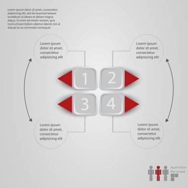 Infographic iş unsurları ile. Vektör grafikleri.