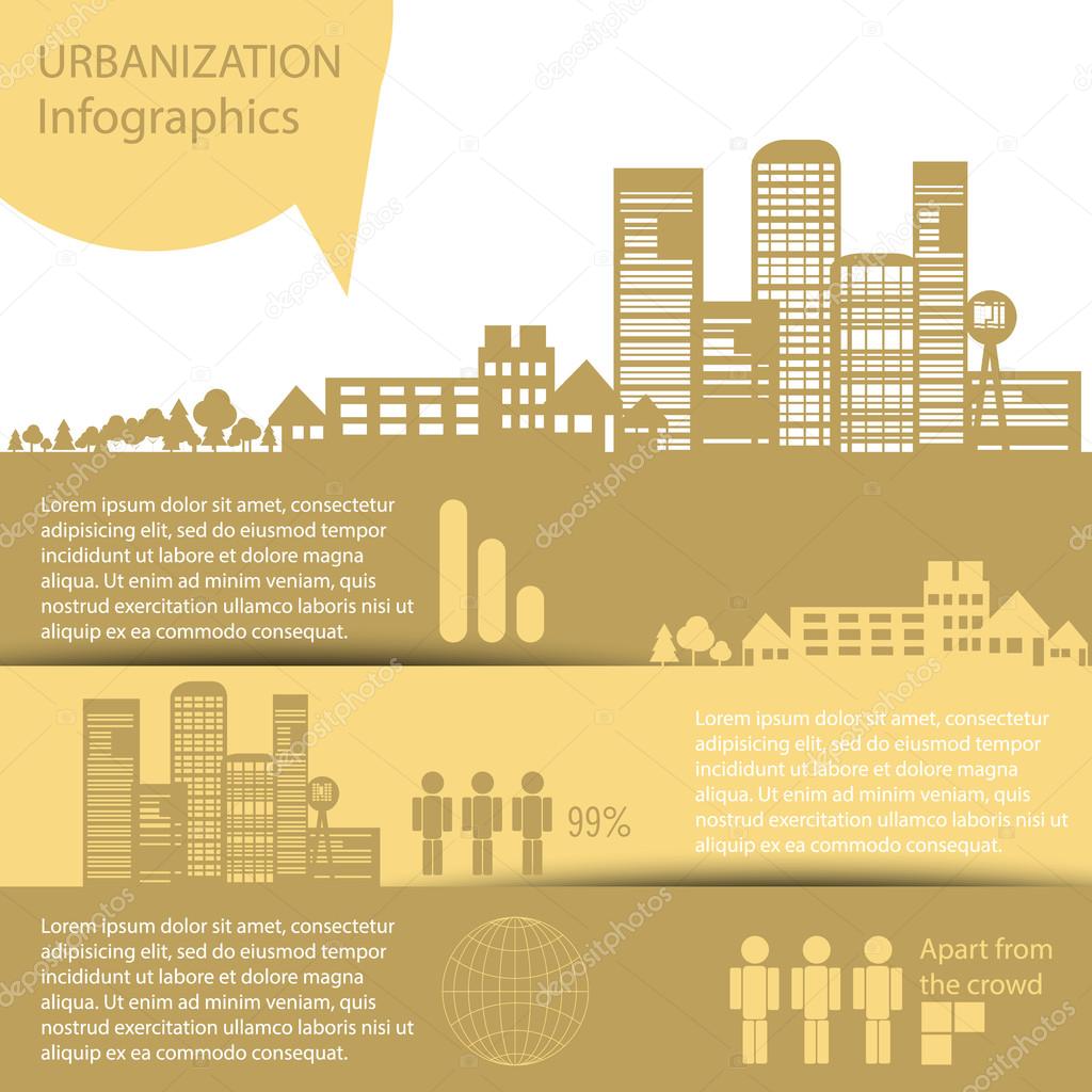 Infographics in the style of urbanization