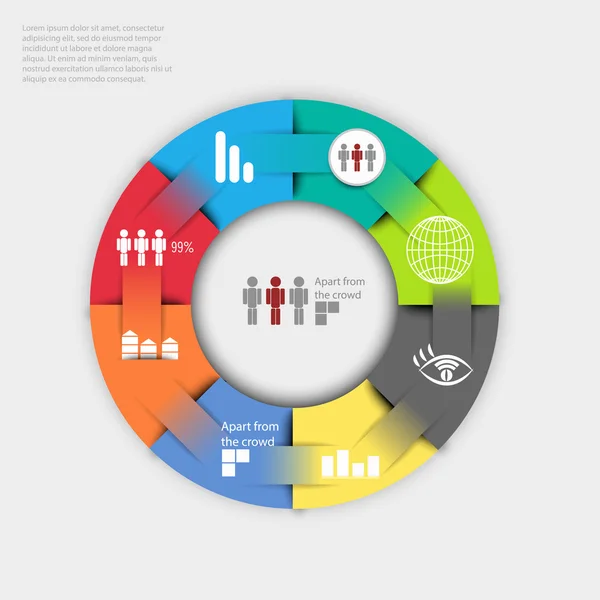 Infographics style pie chart — Stock Vector