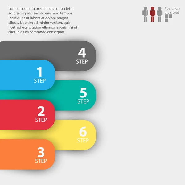 Infografica con spazio per testo, adesivi, striscioni e righe . — Foto Stock