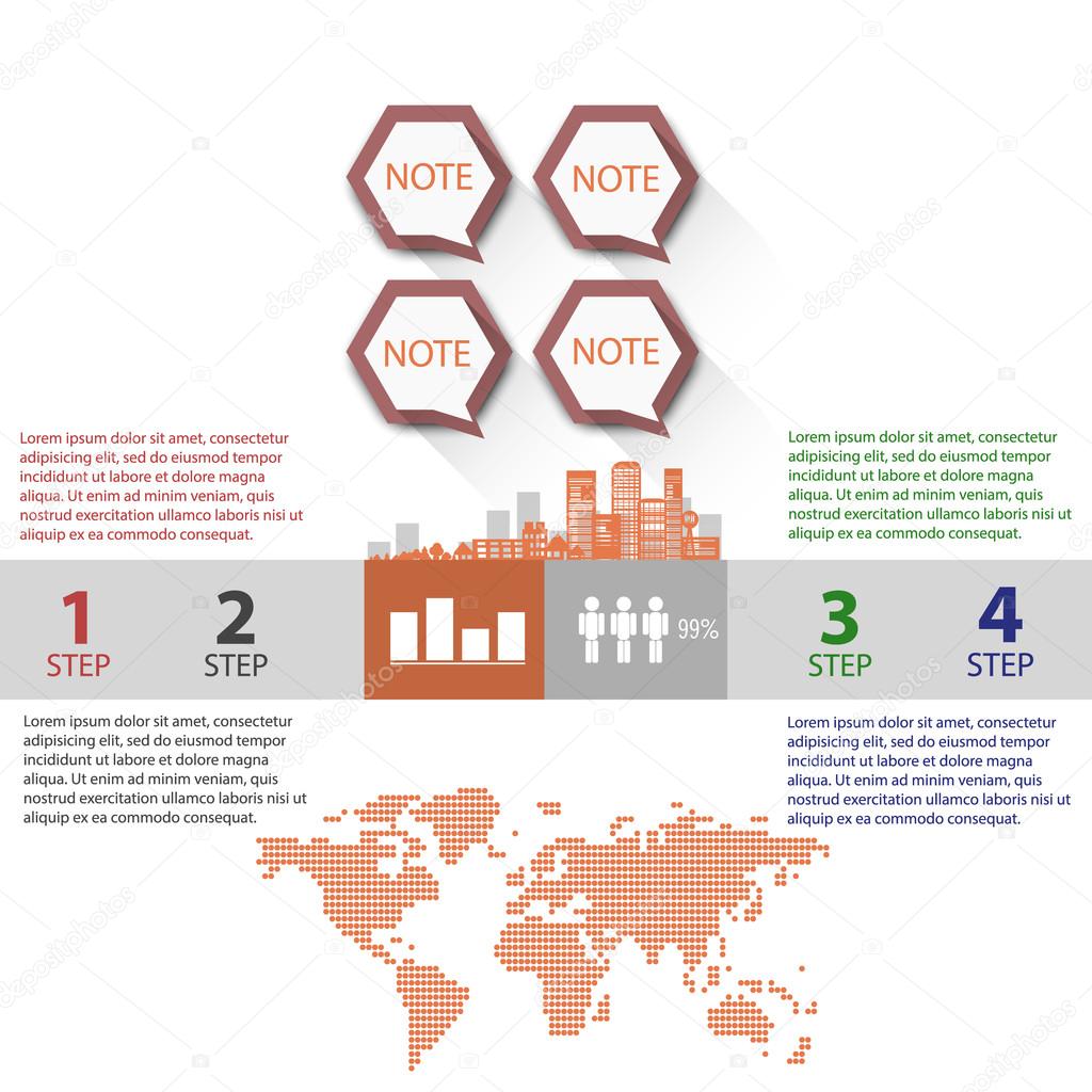 Infographics Industrial buildings and residential areas , Set Of infographics and Information Graphics