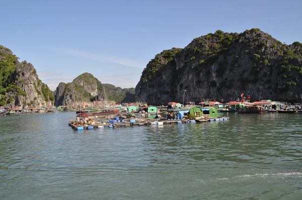 Satul Plutitor Din Long Bay Vietnam — Fotografie, imagine de stoc