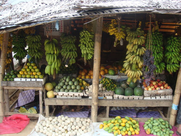 Fruit and vegetable stall in Sri Lanka.
