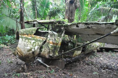 Belize ormanında bir uçak enkazı..