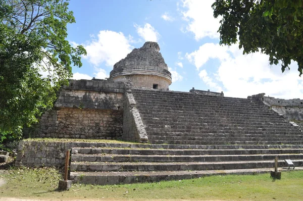 Observatorium Archeologische Site Chichen Itza Mexico — Stockfoto
