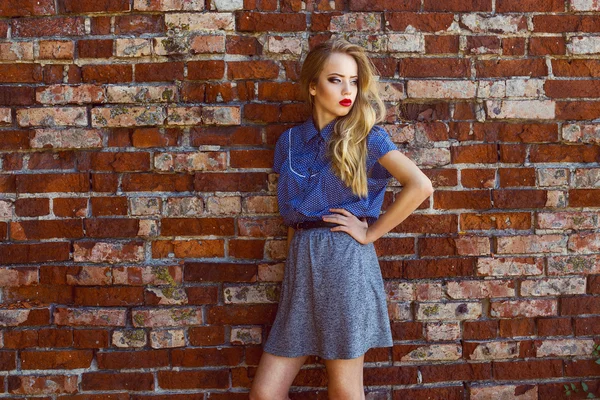 Emotive portrait of a young beautiful blond-haired girl — Stock Photo, Image