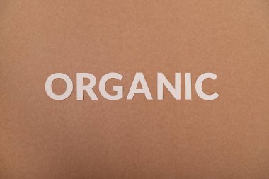 Kağıt üzerinde organik beyaz karton harfler. Ekoloji kavramı