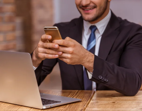 Attractive businessman working — Stock Photo, Image