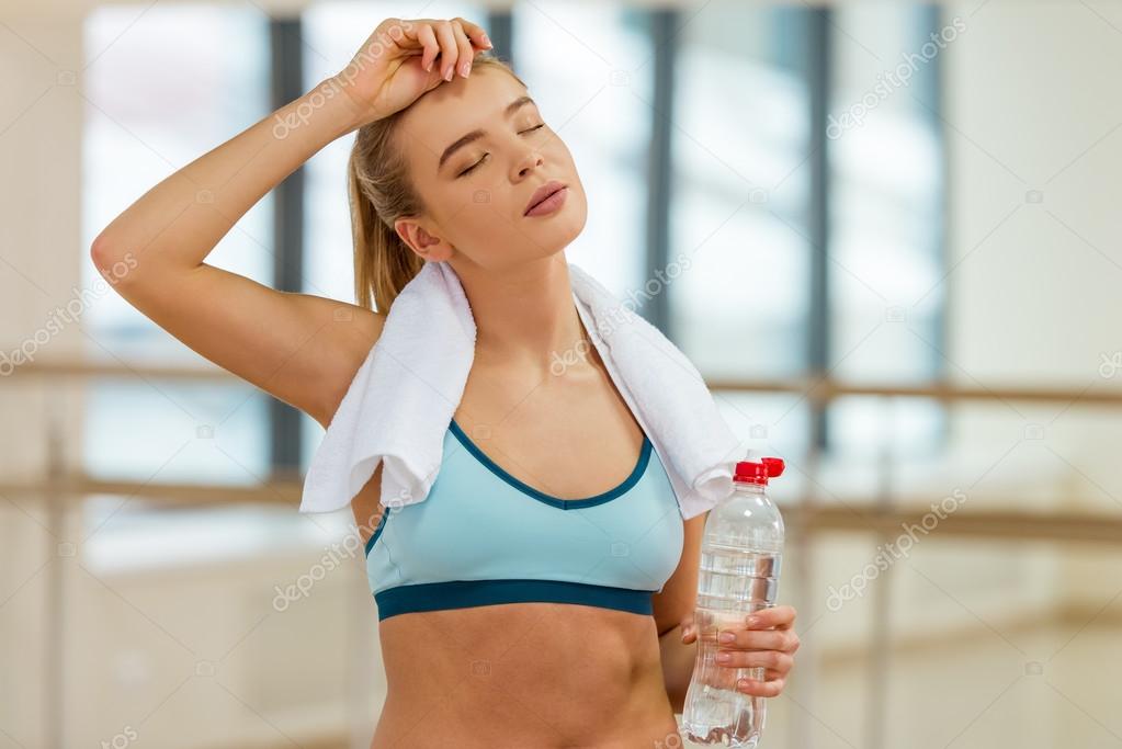 Girl in fitness class
