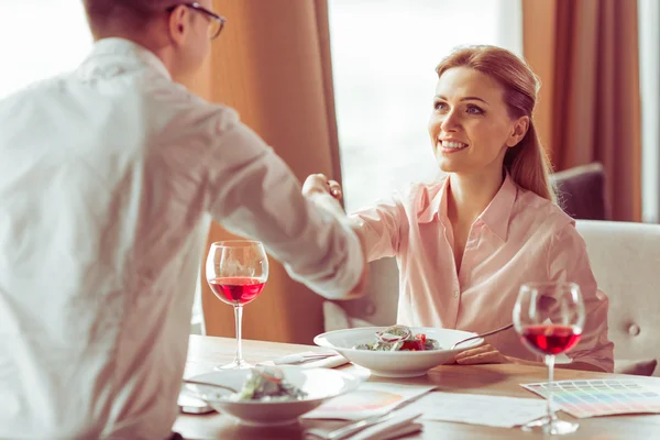 Business lunch at restaurant — Stock Photo, Image