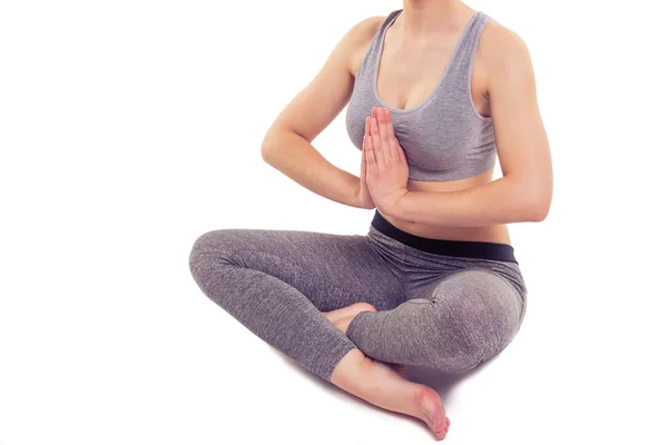 Chica atractiva haciendo yoga — Foto de Stock