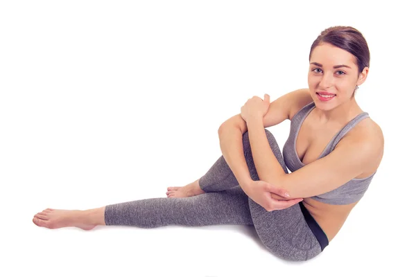 Chica atractiva haciendo yoga —  Fotos de Stock