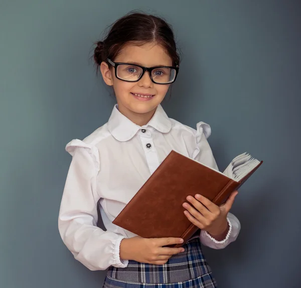 Charming little school girl — Stock Photo, Image