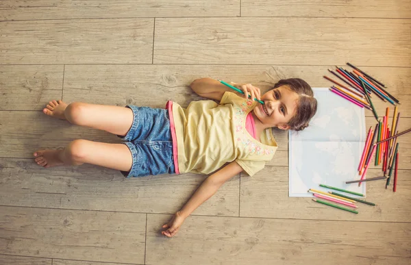 Charming little girl at home — Stock Photo, Image