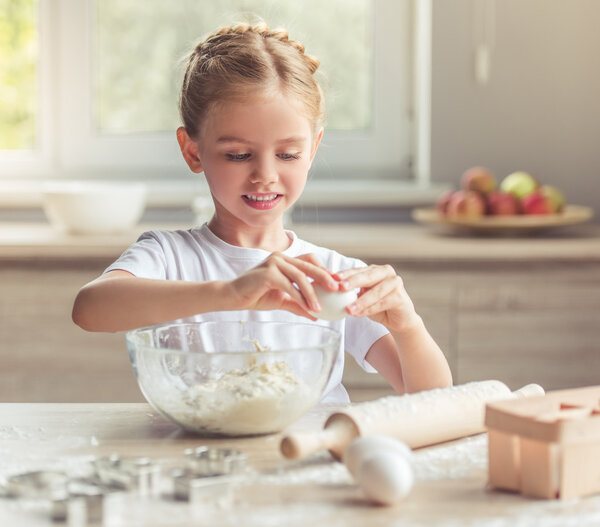 Little girl baking
