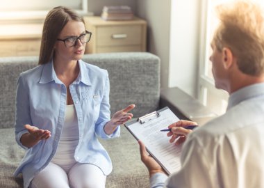 Woman at the psychotherapist