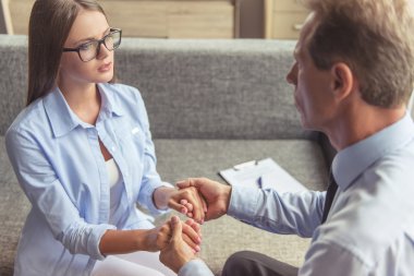 Woman at the psychotherapist