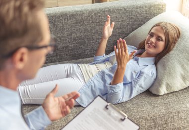 Woman at the psychotherapist