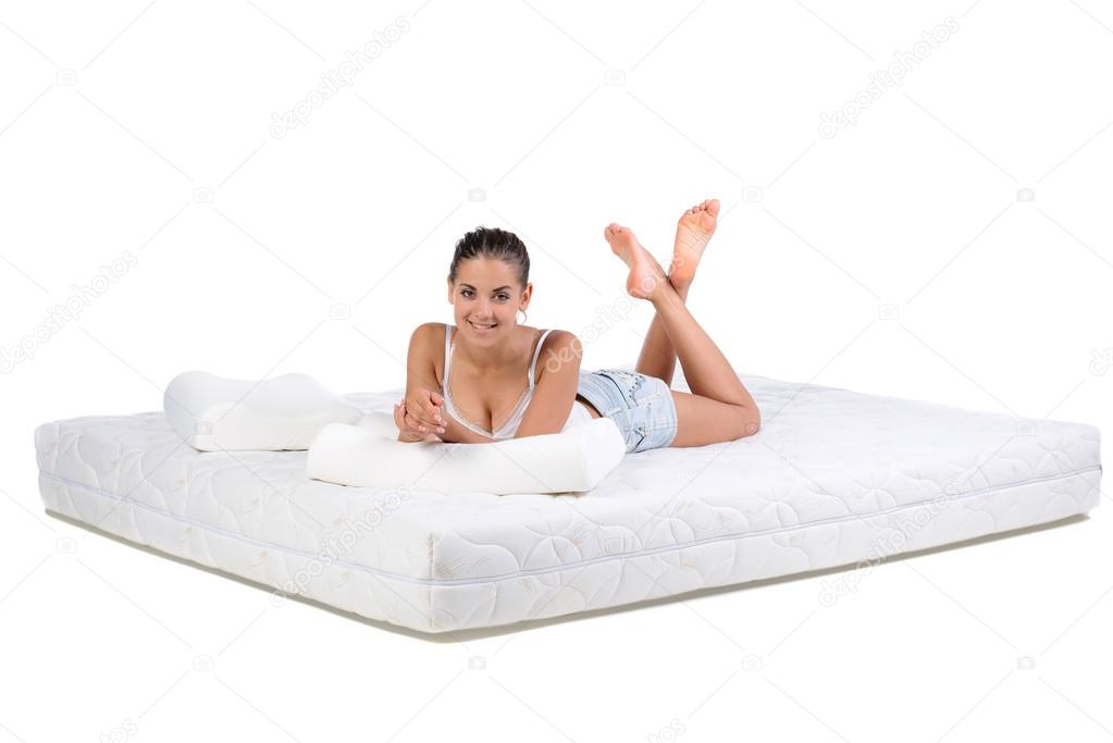 Woman and mattress