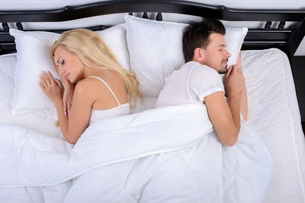 Couple in bed — Stock Photo, Image