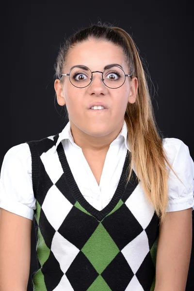 Mujer nerd — Foto de Stock