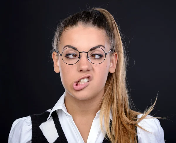 Nerd-Frau — Stockfoto