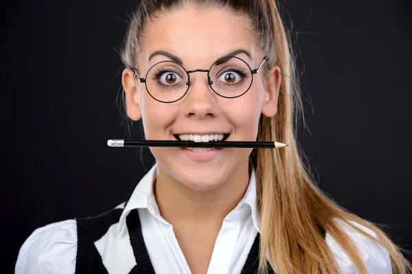 Nerd donna — Foto Stock