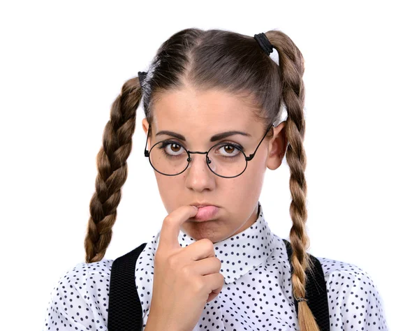 Nerd-Frau — Stockfoto