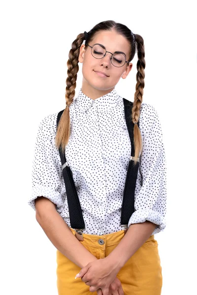 Mujer nerd — Foto de Stock