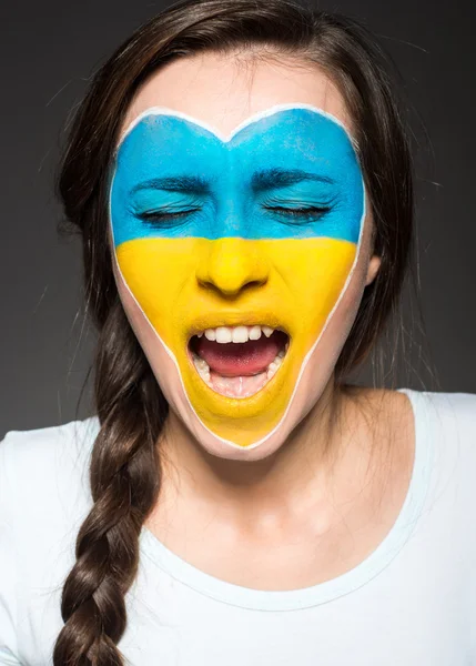 Face art. Flags. — Stock Photo, Image