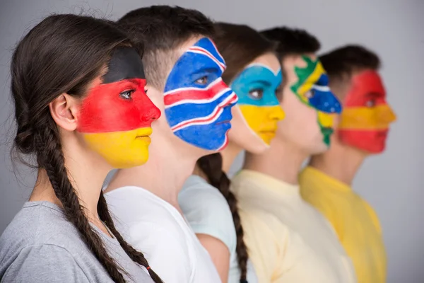 Face art. Flags. — Stock Photo, Image