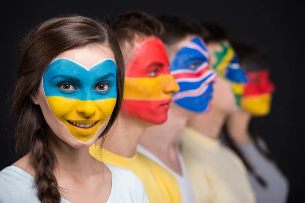 Ansikte konst. Flaggor. — Stockfoto