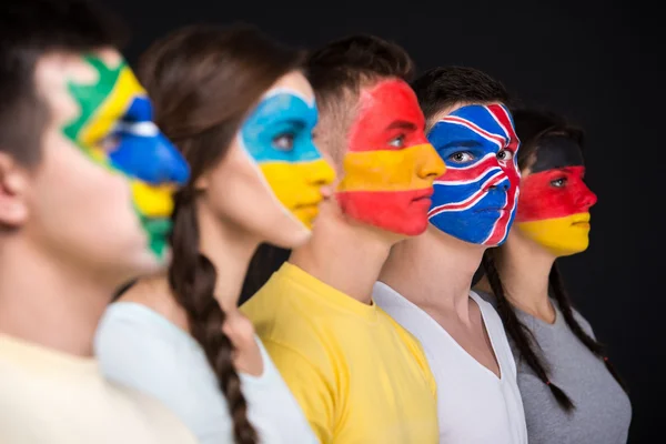 Face art. Flags. — Stock Photo, Image