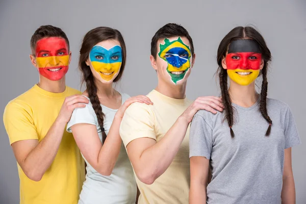 Face art. Flags. — Stock Photo, Image