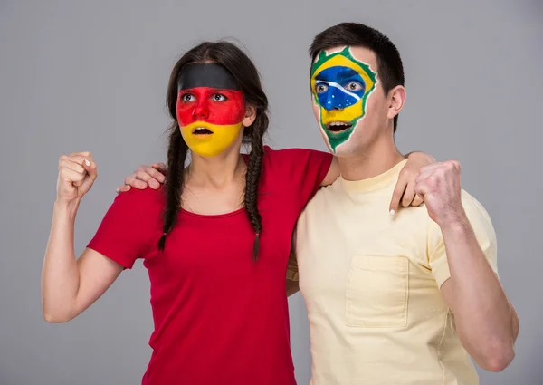 Face art. Flags. — Stock Photo, Image