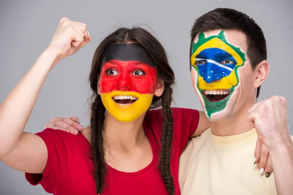 Face art. Flags. — Stock Photo, Image