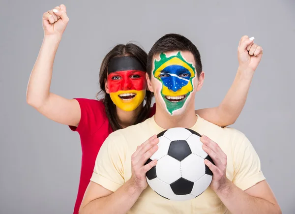 Face art. Flags. — Stock Photo, Image