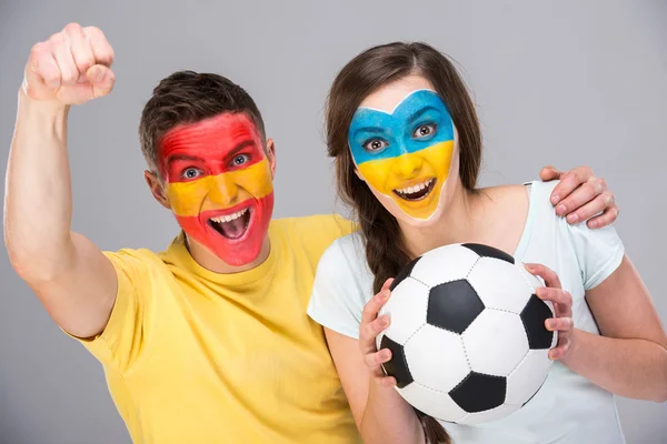 Face art. Flags. — Stock Photo, Image